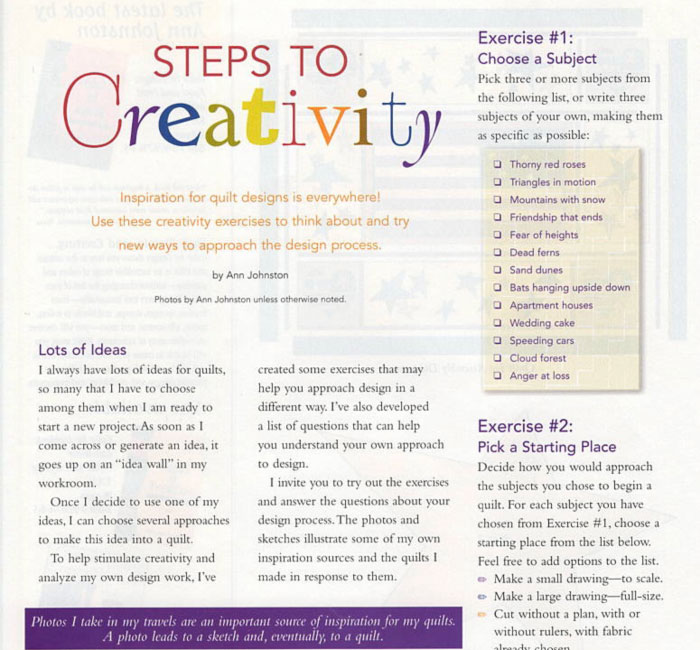 Steps to Creativity
