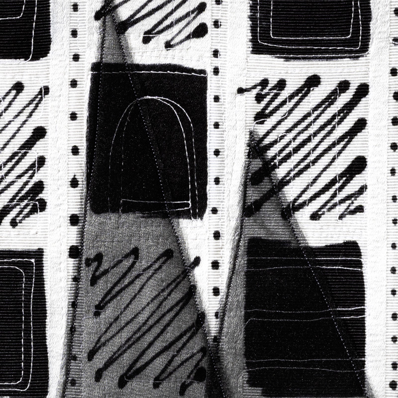 detail of Black and White quilt